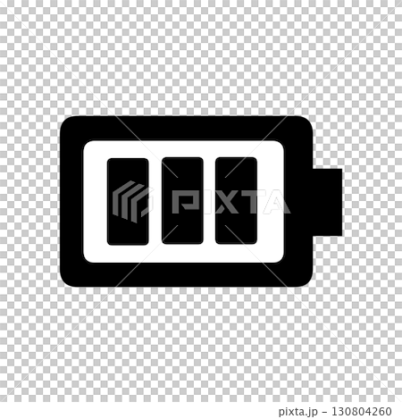 フル充電を表すシンプルデザインの電池残量アイコン 130804260