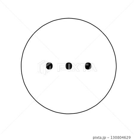 三つの横並びドットで表現したシンプルモノクロのメニューアイコン 130804629