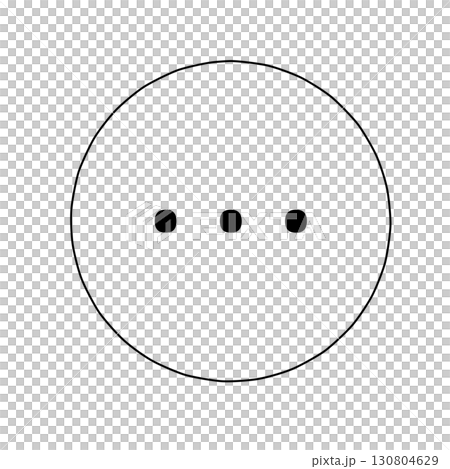 由三個水平對齊的點組成的簡單單色選單圖標 130804629