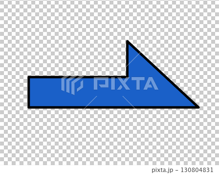 Rightward Blue Half Arrow Rightward Blue Half Arrow 130804831