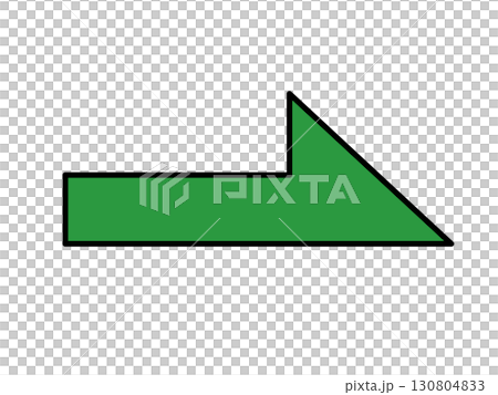 右向きの緑半矢印 130804833