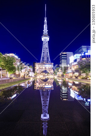 名古屋市、中部電力ミライタワー（名古屋テレビ塔）の夜景 130805933