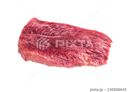 Raw Boar meat steak, uncooked Game Meat Isolated on white background. top view Raw Boar meat steak, uncooked Game Meat Isolated on white background. top view 130806645