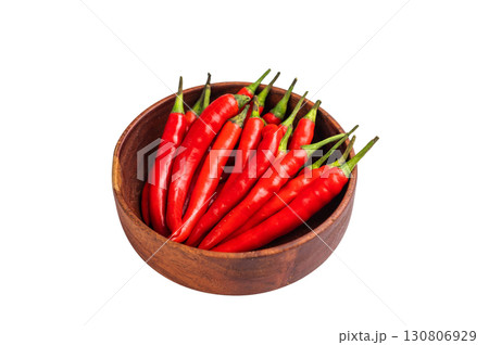 Red hot chili peppers isolated on white background. top view Red hot chili peppers isolated on white background. top view 130806929