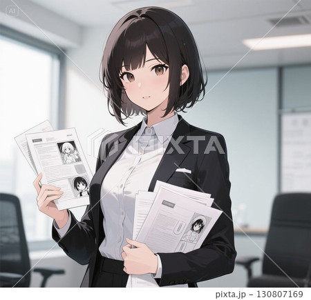 書類を持った女性 130807169