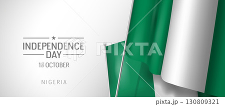 Nigeria happy independence day greeting card, banner vector illustration 130809321