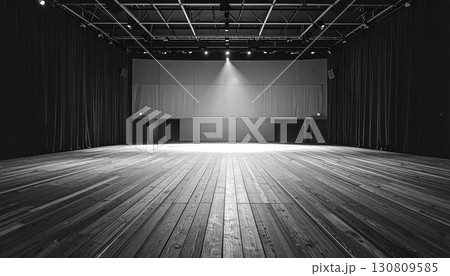 スポットライトの照らされたステージ 130809585