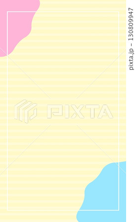 カラフルでキュートなシェイプのフレーム背景 130809947