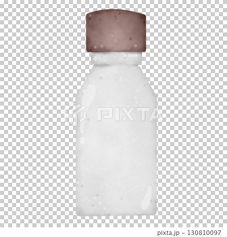 Watercolor cartoon illustration of plastic bottles with colorful caps, laboratory or medical container clipart isolated on white backgroun Watercolor cartoon illustration of plastic bottles with colorful caps, laboratory or medical container clipart isolated on white backgroun 130810097