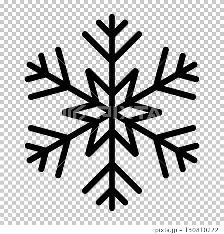 簡單的雪花插圖素材黑色向量 130810222