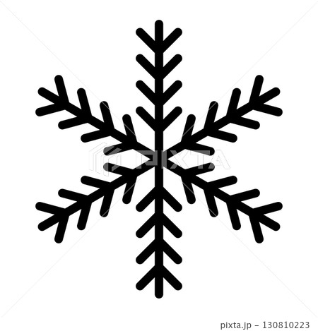 シンプルな雪の結晶のイラスト素材 ブラック ベクター	 130810223