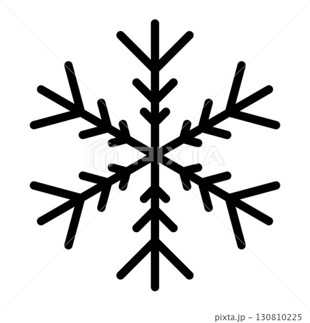 シンプルな雪の結晶のイラスト素材 ブラック ベクター シンプルな雪の結晶のイラスト素材 ブラック ベクター 130810225
