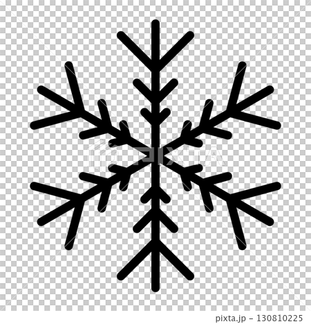 シンプルな雪の結晶のイラスト素材 ブラック ベクター シンプルな雪の結晶のイラスト素材 ブラック ベクター 130810225