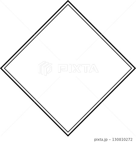 ひし形の白い背景のフレーム。二重線。内側の線が細い 130810272