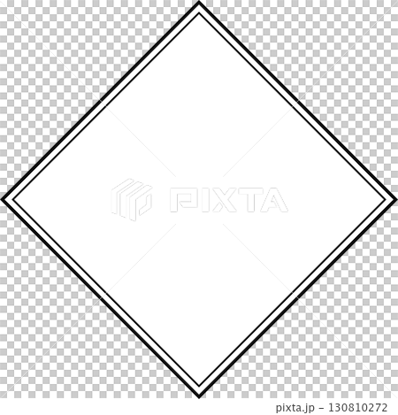 ひし形の白い背景のフレーム。二重線。内側の線が細い 130810272