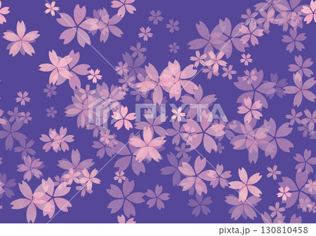 夜桜。桜の花のシームレス背景 130810458