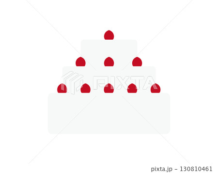 ホールケーキ(イチゴ)のアイコンのイラスト ホールケーキ(イチゴ)のアイコンのイラスト 130810461