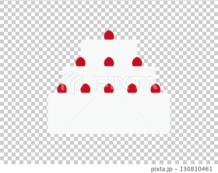 ホールケーキ(イチゴ)のアイコンのイラスト ホールケーキ(イチゴ)のアイコンのイラスト 130810461