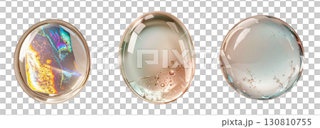 透明水滴狀，宛如美容精華液。光澤液體，有機形態。保濕護膚成分。 130810755