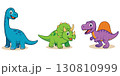 Cute Cartoon Dinosaurs. Cute Dinosaur Character set isolated on white background. 130810999