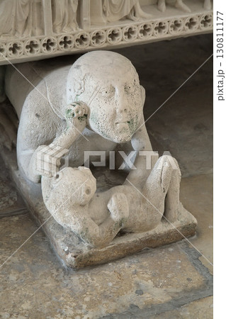 Alcobaca, Portugal - April 2, 2017 - Tomb of Ines de Castro with intricate carvings at Monastery Santa Maria Alcobaca, Portugal - April 2, 2017 - Tomb of Ines de Castro with intricate carvings at Monastery Santa Maria 130811177