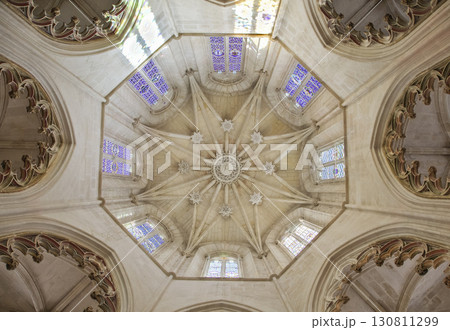 Dome of Batalha Monastery in Portugal with exquisite stained glass Dome of Batalha Monastery in Portugal with exquisite stained glass 130811299