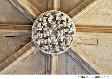 Architectural details of the ceiling at Batalha monastery in Portugal 130811329