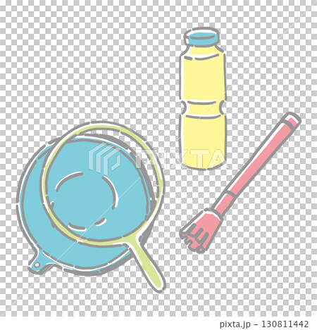 しゃぼん玉の道具のイラスト 130811442