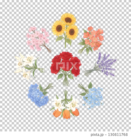 Set of Flowers illustration design 130811768