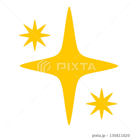 黄色いキラキラ(3つセット・星型・背景透過PNG)|光・魔法・エフェクト素材 黄色いキラキラ(3つセット・星型・背景透過PNG)|光・魔法・エフェクト素材 130811820