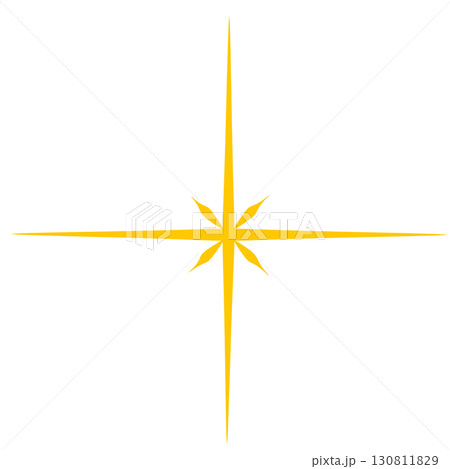 放射状のキラキラ・星の光エフェクト（背景透過PNG）｜繊細・神秘的・十字光風 130811829