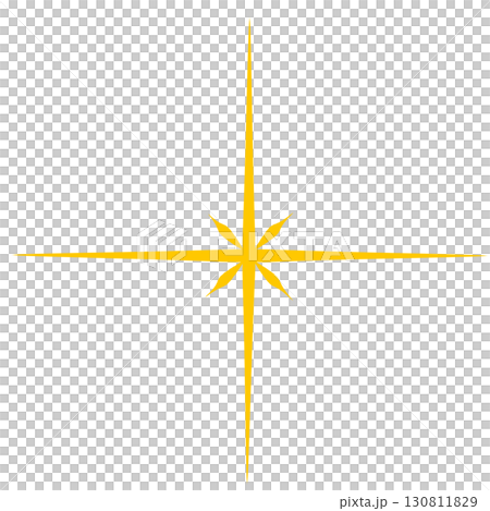 放射状のキラキラ・星の光エフェクト（背景透過PNG）｜繊細・神秘的・十字光風 130811829