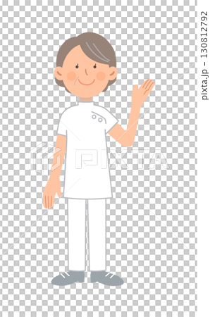 Guiding senior female nurse _ whole body 130812792