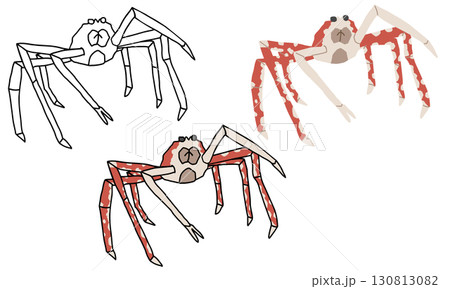 タカアシガニイラストセット 130813082