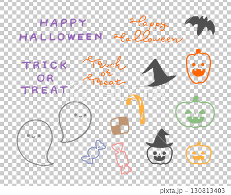 Halloween cute hand drawn illustration set Halloween cute hand drawn illustration set 130813403