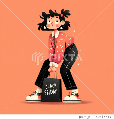 Playful Cartoon Style Black Friday Banner with Bright Colors Playful Cartoon Style Black Friday Banner with Bright Colors 130813635
