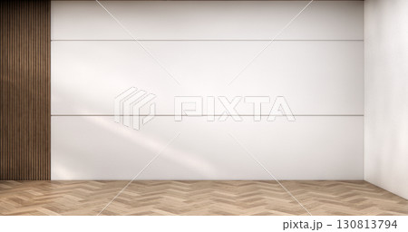 Scandinavian empty room designed to have a Japanese feel, Mock up modern japandi room.3D rendering 130813794