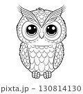 Doodle Vector Illustration of Owl in Cartoon Style 130814130