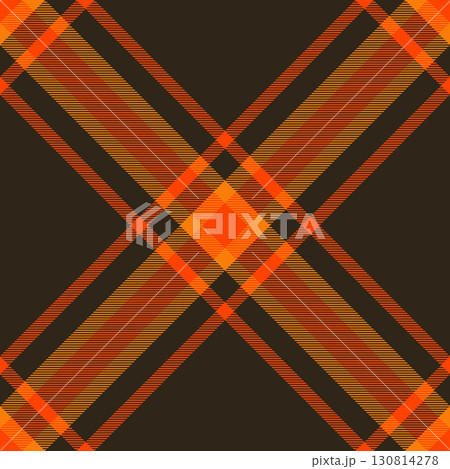 Asymmetric texture check textile, row plaid background tartan. Teen seamless vector pattern fabric in dark and orange red colors. Asymmetric texture check textile, row plaid background tartan. Teen seamless vector pattern fabric in dark and orange red colors. 130814278