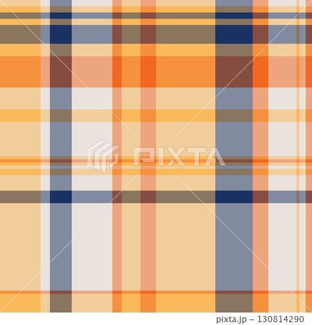 Individuality tartan background seamless, perfect textile pattern fabric. Arabic plaid check vector texture in orange and amber colors. Individuality tartan background seamless, perfect textile pattern fabric. Arabic plaid check vector texture in orange and amber colors. 130814290