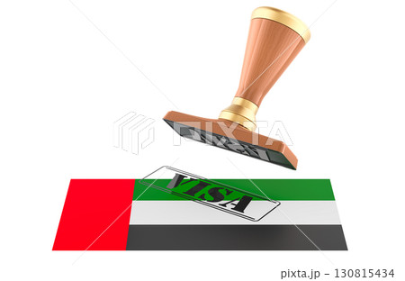 UAE visa approval concept, stamp with the United Arab Emirates flag. 3D rendering UAE visa approval concept, stamp with the United Arab Emirates flag. 3D rendering 130815434