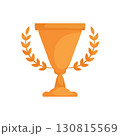 Golden Cup, a Symbol of Victory and Recognition, Surrounded by Stylized Laurels. 130815569