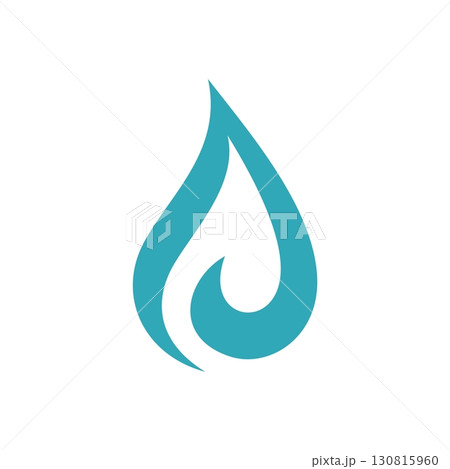 flame and Droplet Logo Template. Drop Water Icon. Illustration Design. Vector EPS 10. 130815960