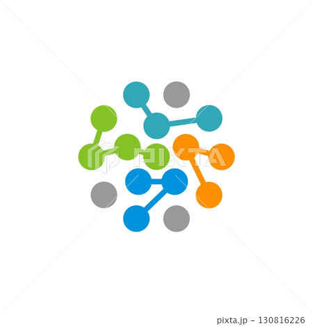 Circle Dot Particle Logo Template Illustration Design. Vector EPS 10. 130816226
