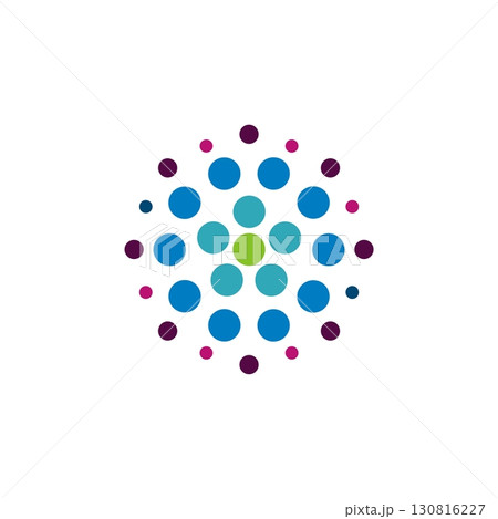 Circle Dot Particle Logo Template Illustration Design. Vector EPS 10. 130816227