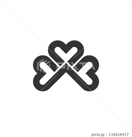 Three Leaf Clover Ornamental Logo Template Illustration Design. Vector EPS 10. 130816417