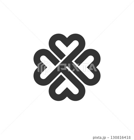 Four Leaf Clover Ornamental Logo Template Illustration Design. Vector EPS 10. Four Leaf Clover Ornamental Logo Template Illustration Design. Vector EPS 10. 130816418