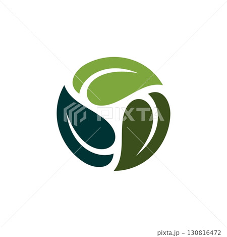 Circle Green Leaves Logo Template Illustration Design. Vector EPS 10. Circle Green Leaves Logo Template Illustration Design. Vector EPS 10. 130816472