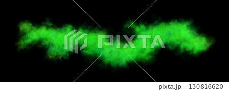 Green smoke wave with chaotic wavy shape on transparent background resembling mystical fire cloud or abstract magical energy flow Green smoke wave with chaotic wavy shape on transparent background resembling mystical fire cloud or abstract magical energy flow 130816620