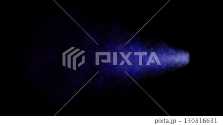 Vibrant blue smoke cloud on transparent background isolated for digital effects overlays and creative design elements 130816631